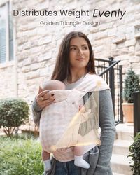 GROWNSY Baby Carrier Newborn to Toddler, Cozy Nreborn Carrier, Ergonomic Baby Wraps Carrier with Head Support, Tweed Pink thumbnail 5