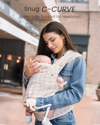 GROWNSY Baby Carrier Newborn to Toddler, Cozy Nreborn Carrier, Ergonomic Baby Wraps Carrier with Head Support, Tweed Pink thumbnail 4