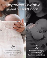GROWNSY Baby Carrier Newborn to Toddler, Cozy Nreborn Carrier, Ergonomic Baby Wraps Carrier with Head Support, Tweed Pink thumbnail 2