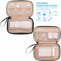 NISHEL Travel Cord Organizer Case, Double Layers Tech Electronic Bag, Essentials for Charger, Cable, Phone, Flash drive, Medium, Black thumbnail 2