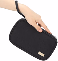 NISHEL Travel Cord Organizer Case, Double Layers Tech Electronic Bag, Essentials for Charger, Cable, Phone, Flash drive, Medium, Black thumbnail 3