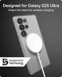 ZAGG Milan Snap Samsung Galaxy S25 Ultra Case – Clear Glitter Design, Slim & Drop Resistant up to 13ft, Fast Wireless Charging Compatible, Stylish Protective Case, Glitter Starlight thumbnail 3