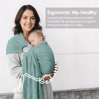 Baby Ring Sling Baby Carrier Newborn to Toddler Carrier (7-35 lbs), Baby Sling Carrier, Toddler Sling Carriers, Infant Wraps Carriers, Green thumbnail 5