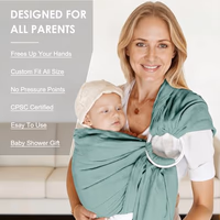 Baby Ring Sling Baby Carrier Newborn to Toddler Carrier (7-35 lbs), Baby Sling Carrier, Toddler Sling Carriers, Infant Wraps Carriers, Green thumbnail 2