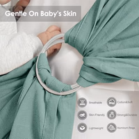 Baby Ring Sling Baby Carrier Newborn to Toddler Carrier (7-35 lbs), Baby Sling Carrier, Toddler Sling Carriers, Infant Wraps Carriers, Green thumbnail 4