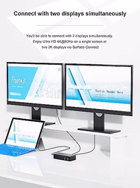 Surface Pro Docking Station,Surface Dock with 90W Power Supply,Gigabit Ethernet,Mini DP*2,USB 3.0 * 4,Audio Compatible with Surface Pro 9/8/7/X/6/4/3,Surface Book,Surface Go,Surface Laptop/Laptop go thumbnail 4