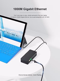 Surface Pro Docking Station,Surface Dock with 90W Power Supply,Gigabit Ethernet,Mini DP*2,USB 3.0 * 4,Audio Compatible with Surface Pro 9/8/7/X/6/4/3,Surface Book,Surface Go,Surface Laptop/Laptop go thumbnail 5