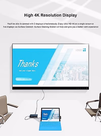 Surface Pro Docking Station,Surface Dock with 90W Power Supply,Gigabit Ethernet,Mini DP*2,USB 3.0 * 4,Audio Compatible with Surface Pro 9/8/7/X/6/4/3,Surface Book,Surface Go,Surface Laptop/Laptop go thumbnail 3