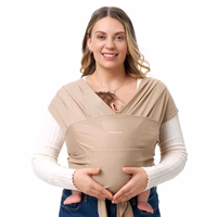 Momcozy Baby Wrap Carrier - Easy to Wear Infant Carrier Slings, Lightweight Hands Free Baby Sling, Adjustable Baby Wraps Carrier for Newborn to Toddler 8-35 lbs, Baby Travel Gear, Light Curry thumbnail 1