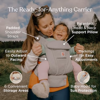 Ergobaby Omni Deluxe Baby Carrier Newborn Pearl Grey thumbnail 3