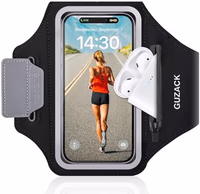 GUZACK Running Phone Holder with Zipper Pouch, Running Armband for iPhone 17/16/15/14/13/12/11 Pro Max/Plus, Galaxy S25/S24/S23/S22, Cell Phone Arm Holder with Card Slot - Size S thumbnail 1