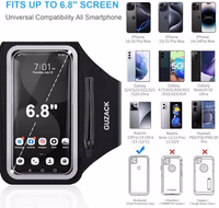 GUZACK Running Phone Holder with Zipper Pouch, Running Armband for iPhone 17/16/15/14/13/12/11 Pro Max/Plus, Galaxy S25/S24/S23/S22, Cell Phone Arm Holder with Card Slot - Size S thumbnail 2