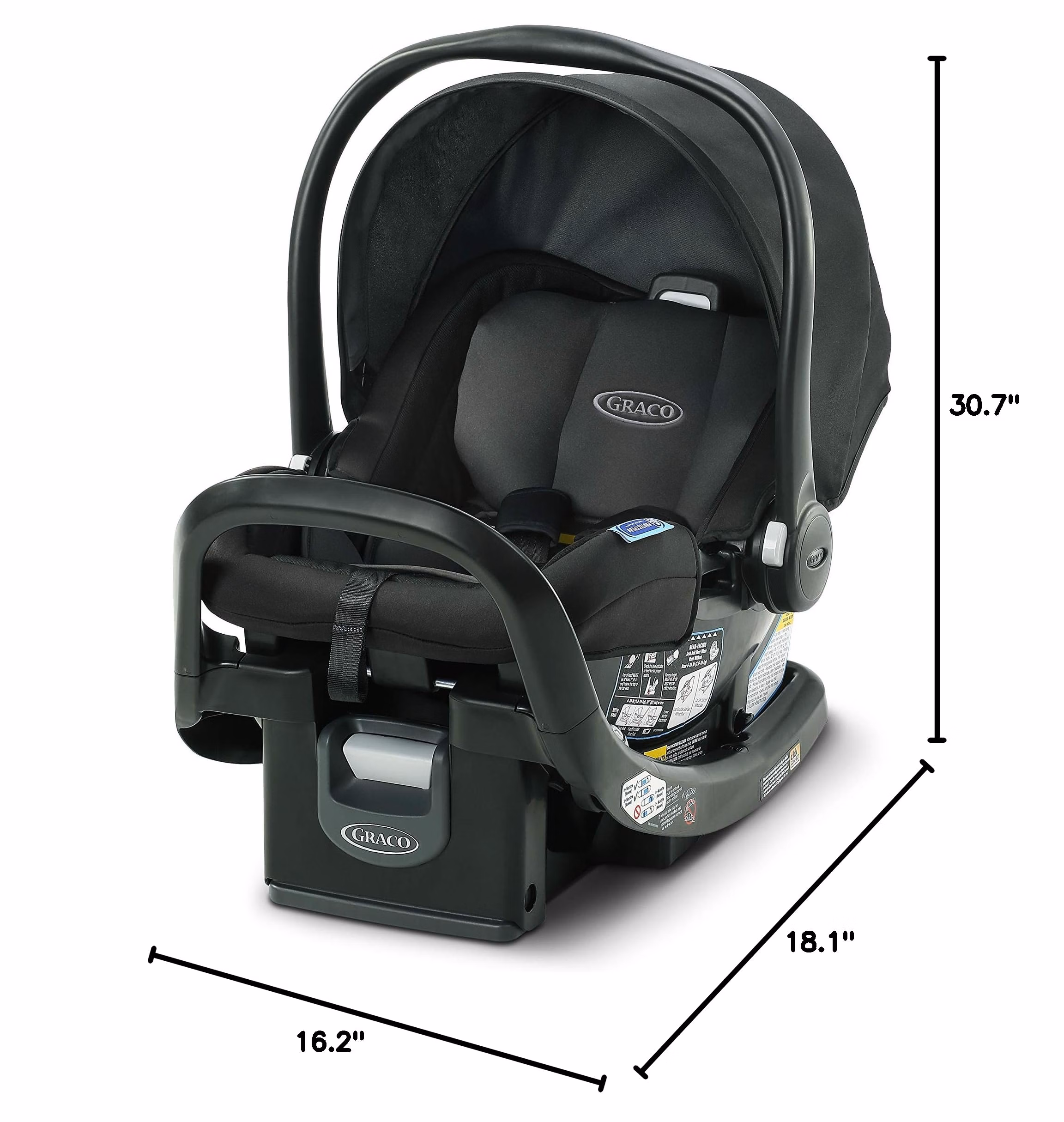 Graco® SnugRide SnugFit Infant Car Seat, Baby Car Seat with Anti Rebound Bar for Extra Safety, No-Rethread Harness, LATCH Equipped Carseat, Baby Essentials, Gift for New Parents, Gotham thumbnail 2