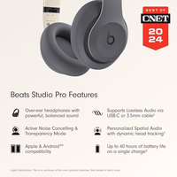 Beats Studio Pro - Premium Wireless Over-Ear Headphones- Up to 40-Hour Battery Life, Active Noise Cancelling, USB-C Lossless Audio, Apple & Android Compatible - Amazon Exclusive Sand Gray thumbnail 2