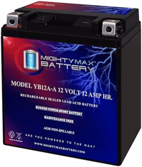 Mighty Max Battery YB12A-A -12 Volt 12 AH, 165 CCA, Rechargeable Maintenance Free SLA AGM Motorcycle Battery thumbnail 1