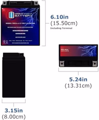 Mighty Max Battery YB12A-A -12 Volt 12 AH, 165 CCA, Rechargeable Maintenance Free SLA AGM Motorcycle Battery thumbnail 2