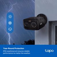 Tapo 1080p Outdoor Wireless Security Camera - Up to 180-Day Battery, Person Detection, Color Night Vision, Subscription-Free Local Storage or Optional Cloud, Works with Alexa & Google Assistant, C401 thumbnail 2