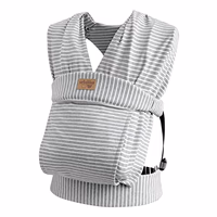 Baby Wraps Carrier Newborn to Toddler, Kangaroo Baby Easy Wearing Wrap, Adjustable Soft Baby Holder Front Chest Sling Carriers Perfect Infant Essentials Gifts (Striped Grey, Cotton) thumbnail 1