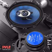 Pyle 5” x 7” Car Sound Speaker (Pair) - Upgraded Blue Poly Injection Cone 3-Way 300 Watts w/Non-fatiguing Butyl Rubber Surround 80-20Khz Frequency Response 4 Ohm & 1" ASV Voice Coil - PL573BL, Apple thumbnail 5