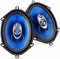 Pyle 5” x 7” Car Sound Speaker (Pair) - Upgraded Blue Poly Injection Cone 3-Way 300 Watts w/Non-fatiguing Butyl Rubber Surround 80-20Khz Frequency Response 4 Ohm & 1" ASV Voice Coil - PL573BL, Apple thumbnail 1