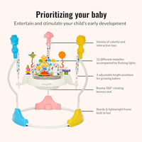 Dream On Me 2-in-1 Baby Activity Center & Bouncer Jumper, 360° Rotating Seat, 3-Height Adjustable, 12 Melodies with Lights & Interactive Toys, Promotes Early Development - Star Print thumbnail 3