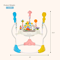 Dream On Me 2-in-1 Baby Activity Center & Bouncer Jumper, 360° Rotating Seat, 3-Height Adjustable, 12 Melodies with Lights & Interactive Toys, Promotes Early Development - Star Print thumbnail 2