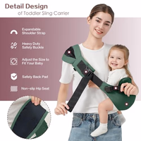 Toddler Sling Carrier, Toddler Carrier Sling, Baby Carriers Hip Carriers with Backrest, Lightweight Travel-Friendly Baby Slings Carriers, Green thumbnail 2