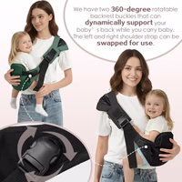 Toddler Sling Carrier, Toddler Carrier Sling, Baby Carriers Hip Carriers with Backrest, Lightweight Travel-Friendly Baby Slings Carriers, Green thumbnail 5