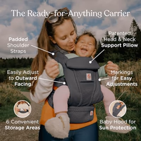Ergobaby Omni Deluxe Baby Carrier Newborn Graphite Grey thumbnail 2