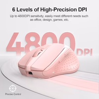 TECKNET Wireless Mouse (BT5.0/3.0 & 2.4G) Rechargeable 4800 DPI Silent USB A & Bluetooth Mouse 6 Buttons, Wide Compatibility - Pink thumbnail 5