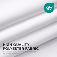 Joydeco White Curtains Backdrop for Wedding Parties, Photo Backdrop Curtains for Wedding Decorations Birthday, Wrinkle Free Polyester 5ft x 10ft Fabric Drape 2 Panels with Rod Pockets thumbnail 2