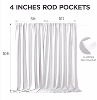 Joydeco White Curtains Backdrop for Wedding Parties, Photo Backdrop Curtains for Wedding Decorations Birthday, Wrinkle Free Polyester 5ft x 10ft Fabric Drape 2 Panels with Rod Pockets thumbnail 5