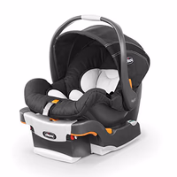 Chicco KeyFit Infant Car Seat and Base, Rear-Facing Seat for Infants 4-22 lbs., Includes Infant Head and Body Support, Compatible with Chicco Strollers, Baby Travel Gear, Encore/Black/Grey thumbnail 1