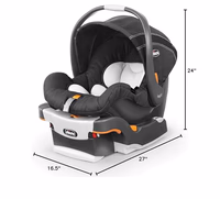 Chicco KeyFit Infant Car Seat and Base, Rear-Facing Seat for Infants 4-22 lbs., Includes Infant Head and Body Support, Compatible with Chicco Strollers, Baby Travel Gear, Encore/Black/Grey thumbnail 3