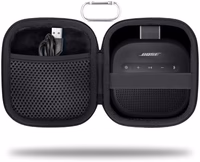 for Bose New SoundLink Micro 2nd Gen Portable Bluetooth Speaker Hard Protective Case, Portable Travel Case with Carabiner (Black) - co2CREA thumbnail 1