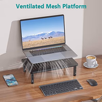 WALI Computer Monitor Stand for Desk, Adjustable Laptop Riser, Desk Monitor Stand Underneath Storage for Office, Home, School Supplies (STT003), 1 Pack, Black thumbnail 5