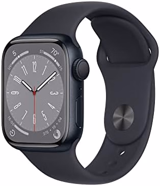 Apple Watch Series 8 (GPS, 41MM) - Midnight Aluminum Case with Midnight Sport Band S/M (Amazon Renewed Premium) thumbnail 1