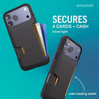 Smartish® iPhone 17 Pro Max Wallet Case - Wallet Slayer Vol. 1 [Slim + Protective] Credit Card Holder - Drop Tested Flip Hidden Card Slot Cover for Apple iPhone 17 Pro Max - Black Tie Affair thumbnail 2