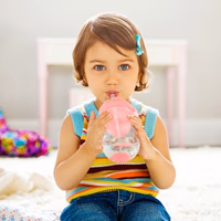 Munchkin Any Angle Weighted Toddler Straw Cups with Click Lock Lid, 10 Ounce, 2 Pack, Pink/Purple thumbnail 4