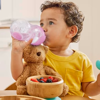 Munchkin Any Angle Weighted Toddler Straw Cups with Click Lock Lid, 10 Ounce, 2 Pack, Pink/Purple thumbnail 2