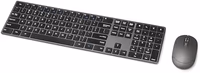 Amazon Basics Ultra Premium Wireless Keyboard and Mouse Combo, Rechargeable, Full-Size with Number Pad, Sleek Design, Plug and Play, Quiet Typing, 2.4GHz USB Receiver, Black thumbnail 1