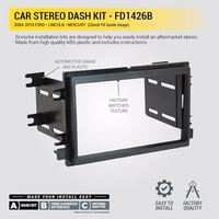 Scosche FD1426B Double DIN Radio Install Dash Kit Compatible with Select 2004-10 Ford, Lincoln and Mercury Vehicles - Aftermarket Car Stereo Installation Kit - See Guide in Images to Verify Vehicle thumbnail 4