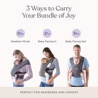 Ergobaby Embrace Newborn Baby Carrier for Infants 0-12 Months (7-25 lbs) - Ergonomic 2-Position Infant Carrier with Head and Neck Support, Hip-Healthy Positioning - Soft Grey thumbnail 4