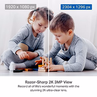 Tapo 2K Indoor Pan/Tilt Wired Security Camera - Works as a Baby Monitor & Pet Camera, Motion Detection, 2-Way Audio, Siren, Night Vision, No-Subscription Local Storage or Optional Cloud, C211 (2-Pack) thumbnail 2