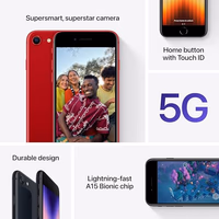 Apple iPhone SE 3rd Gen, 64GB, Midnight - Unlocked (Renewed) thumbnail 3