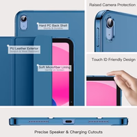 JETech Case for iPad (A16) 11th Generation 11 Inch 2025 / iPad 10th Generation 10.9 Inch 2022, Slim Smart Cover with Hard PC Translucent Back, Supports Touch ID, Auto Wake/Sleep (Teal) thumbnail 3
