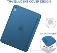 JETech Case for iPad (A16) 11th Generation 11 Inch 2025 / iPad 10th Generation 10.9 Inch 2022, Slim Smart Cover with Hard PC Translucent Back, Supports Touch ID, Auto Wake/Sleep (Teal) thumbnail 4