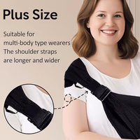 Plus Size Baby Sling Carrier - Baby Carrier Extended Adjustable Design for Larger Kids, Breathable Anti-Slip Support up to 45 lbs, ASTM Certified (Plus-Black) thumbnail 3