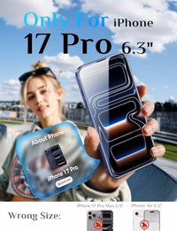 MAGIC JOHN 2 Pack for iPhone 17 Pro 6.3 inch Tempered Glass Screen Protector, Auto Dust-Elimination, Bubble Free, HD Clear, Easy Installation, 【17Pro 6.3''】 thumbnail 2