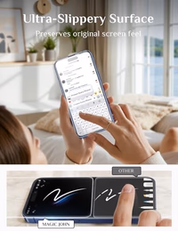 MAGIC JOHN 2 Pack for iPhone 17 Pro 6.3 inch Tempered Glass Screen Protector, Auto Dust-Elimination, Bubble Free, HD Clear, Easy Installation, 【17Pro 6.3''】 thumbnail 5